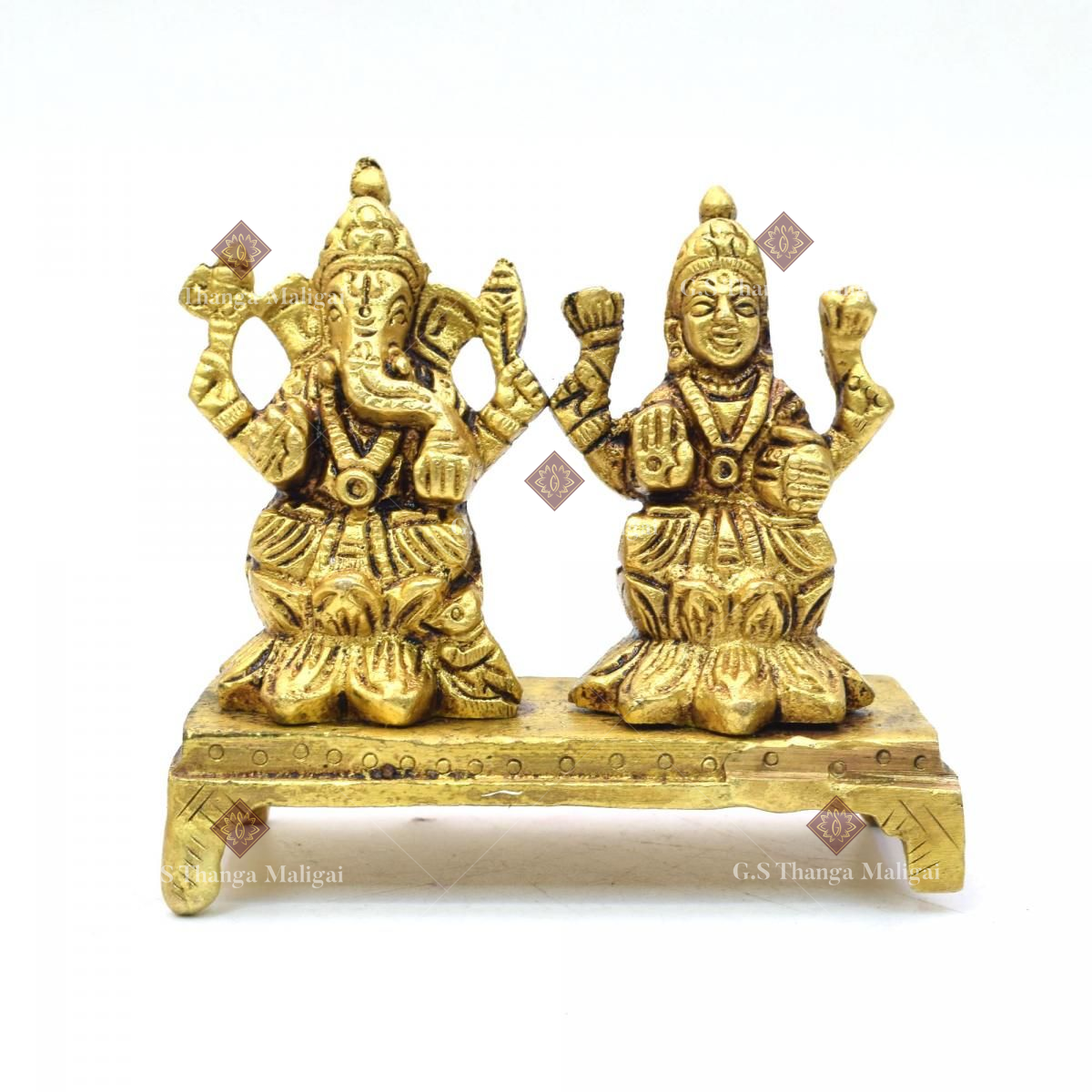 999 Pure Silver Ganesh & Lakshmi / Laxmi idol / Statue / Murti (Figuri